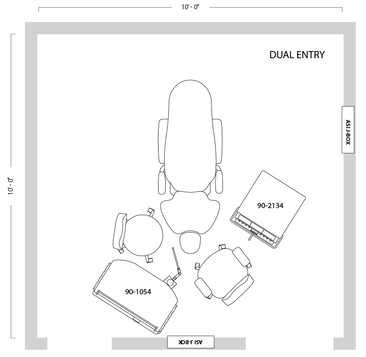 Dental Operatory Layout - Dual Entry