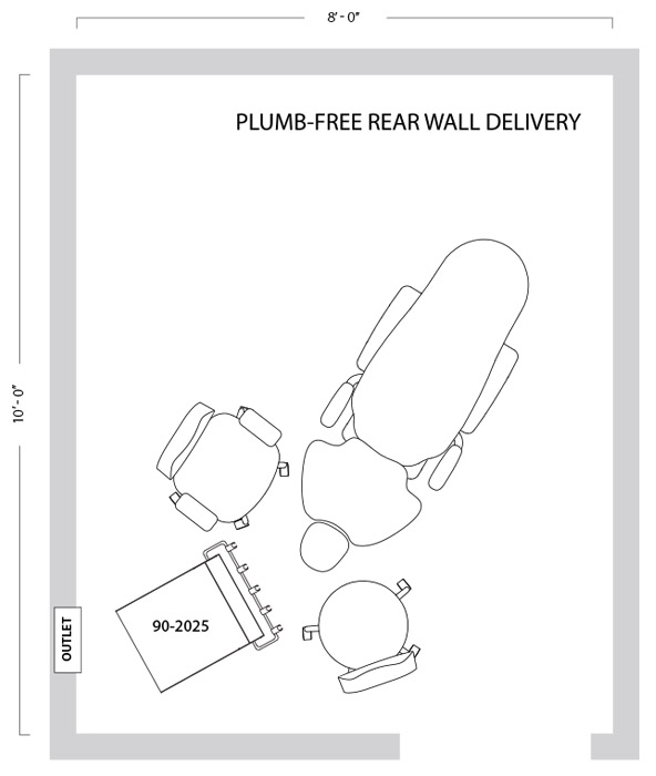 Dental Operatory Layout - Plumb-free Rear Wall Delivery