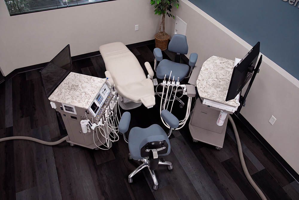 10' x 12' operatory with Designer Series Dental Delivery System and Dental Assistant with in-wall junction box
