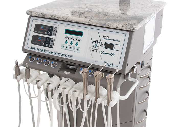Close up of dental delivery cart control panel